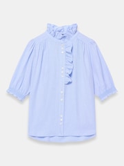 Mint Velvet Blue Chambray Ruffle Blouse - Image 2 of 3