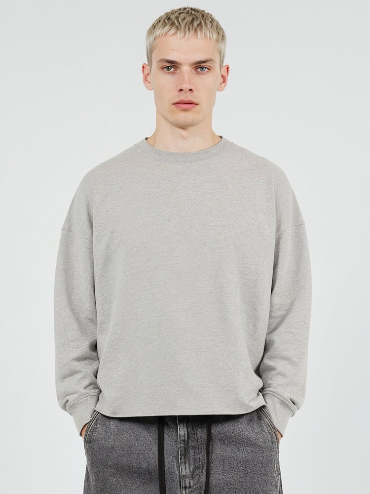 Gris - Religion Crop Box Sweat Top - Imagen 1 de 6