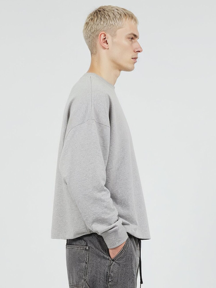 Gris - Religion Crop Box Sweat Top - Imagen 2 de 6