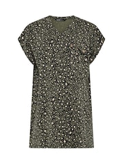 Yours Curve Green Studded All Over Print T-Shirt - Image 5 of 5