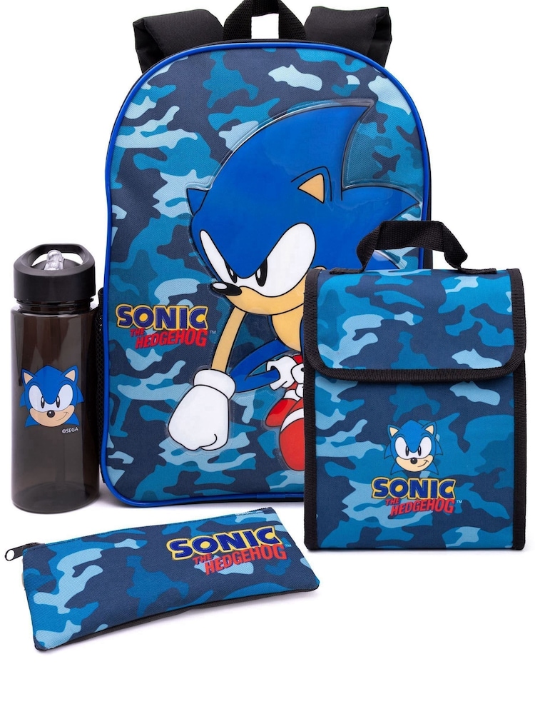 Vanilla Underground Blue Sonic Sonic the Hedgehog Boys Sonic Placement Print And Camo Print 4 Piece Back To School Set - Image 1 of 5