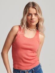 Superdry Natural Lace Trim Vest Top - Image 1 of 5
