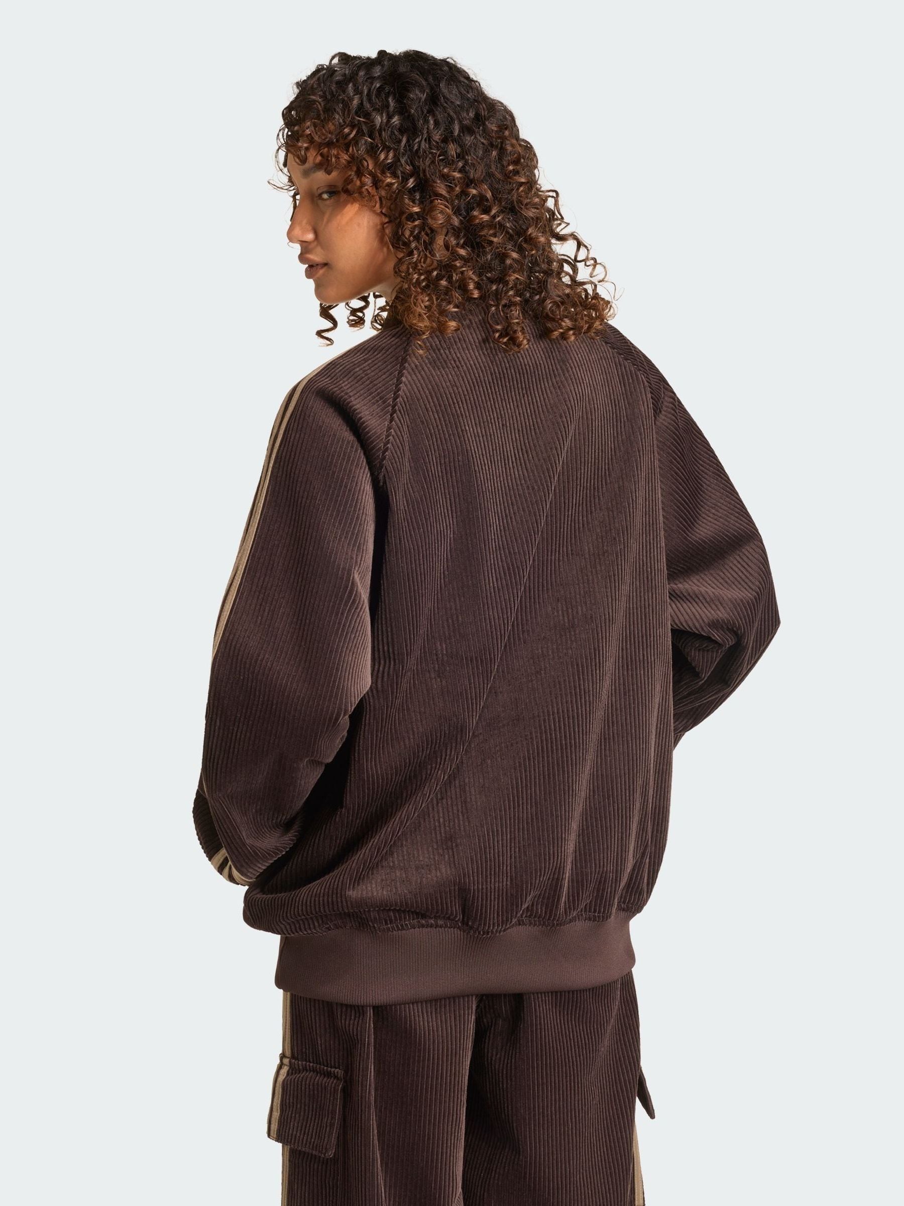 Buy adidas Originals Brown Corduroy Oversized Track Top from Next USA