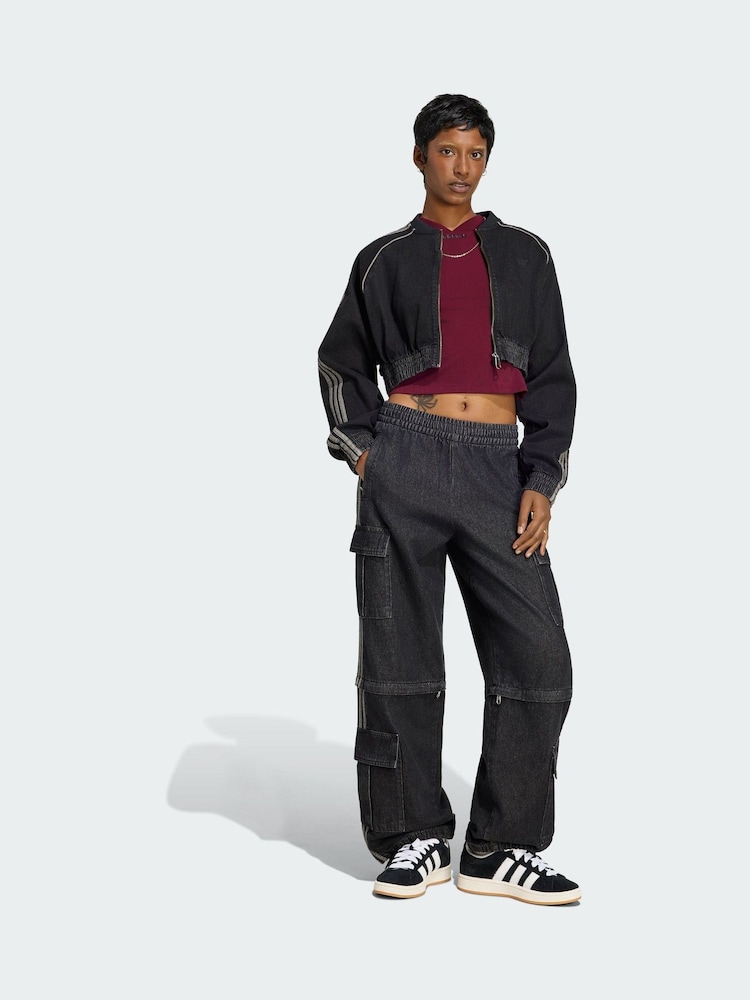 adidas Originals Black Denim Jacket - Image 1 of 5 adidas Originals Black Denim Jacket - Image 1 of 5