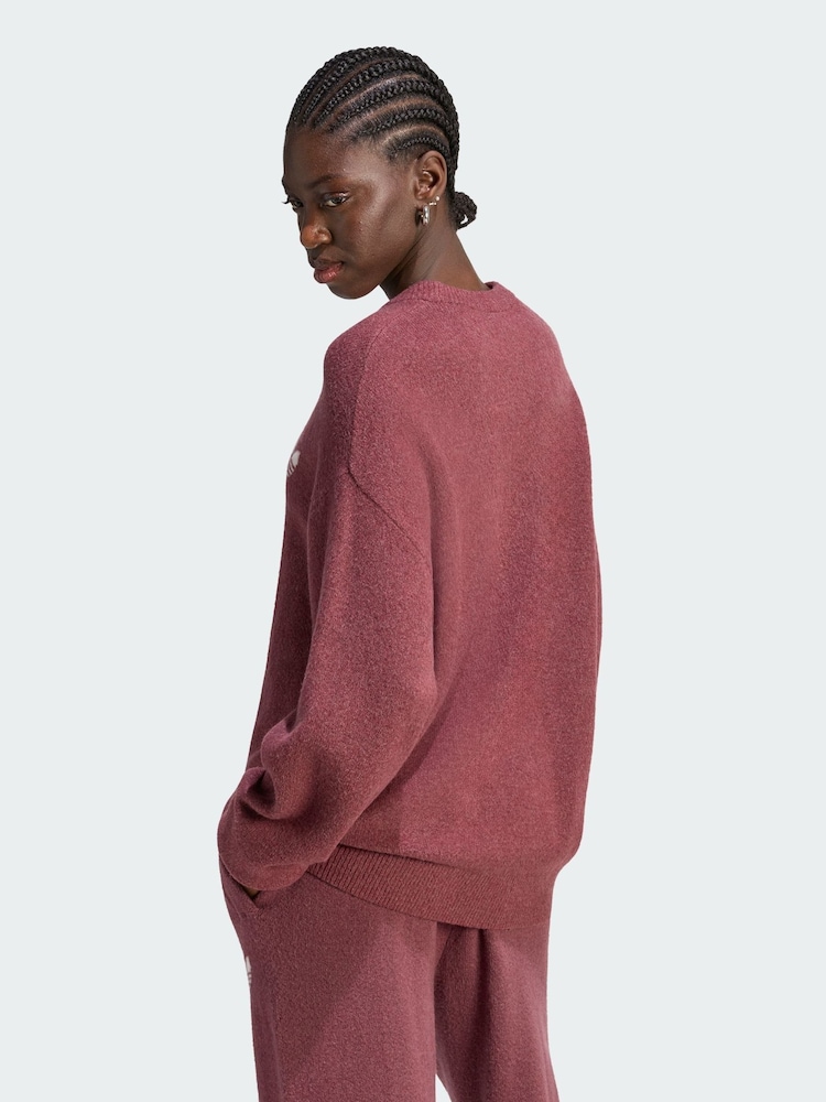 adidas Originals Red Athl Dept Knitted Sweatshirt - Image 2 of 5