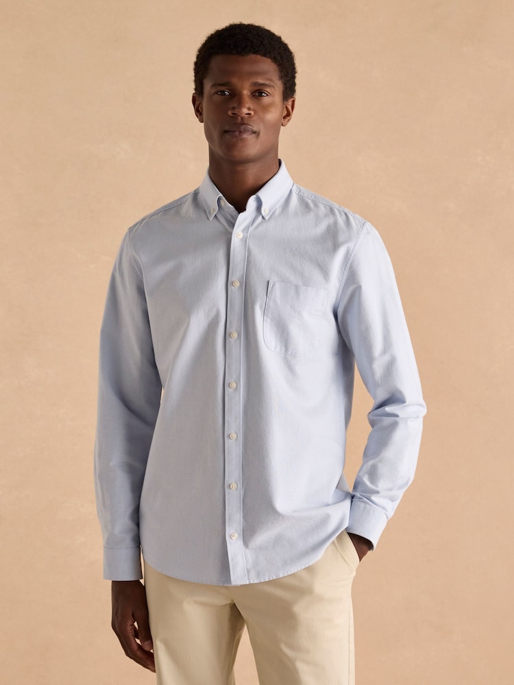 Joules Oxford Blue Long Sleeve Classic Fit Shirt - Image 2 of 10