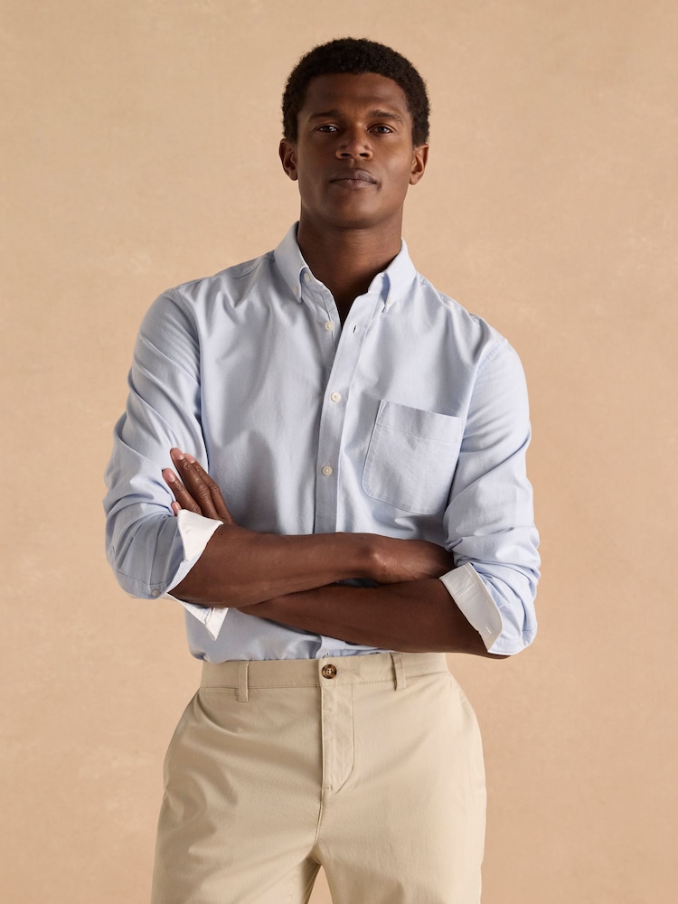 Joules Oxford Blue Long Sleeve Classic Fit Shirt - Image 5 of 10