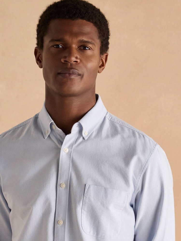 Joules Oxford Blue Long Sleeve Classic Fit Shirt - Image 6 of 10