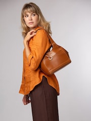 بني داكن - Conkca 'Vesper' Leather Handbag - صورة 1 من 7