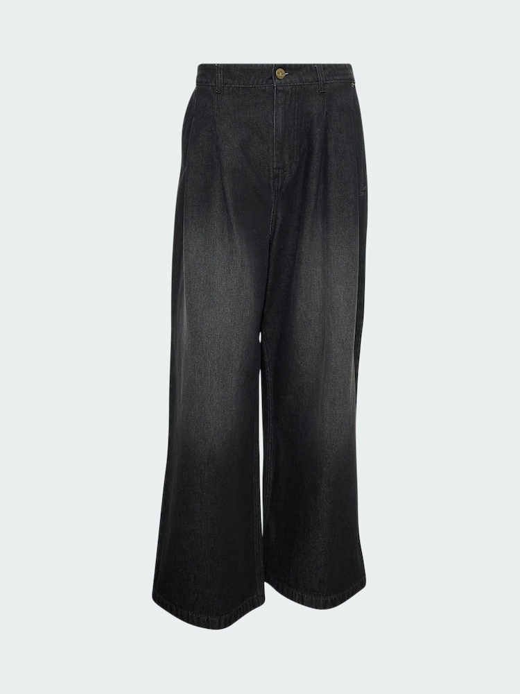adidas Originals Black Jeans Mid-Rise Wide Leg - Image 5 of 5