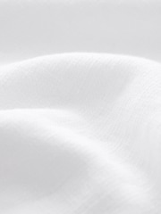 White Grandad Collar Linen Blend Long Sleeve Shirt - Image 8 of 9