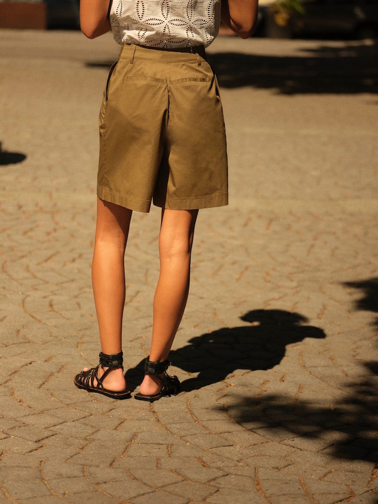 Verde kaki - Bermude Lungime la genunchi 100% Pantaloni scurți din bumbac - Image 3 of 7