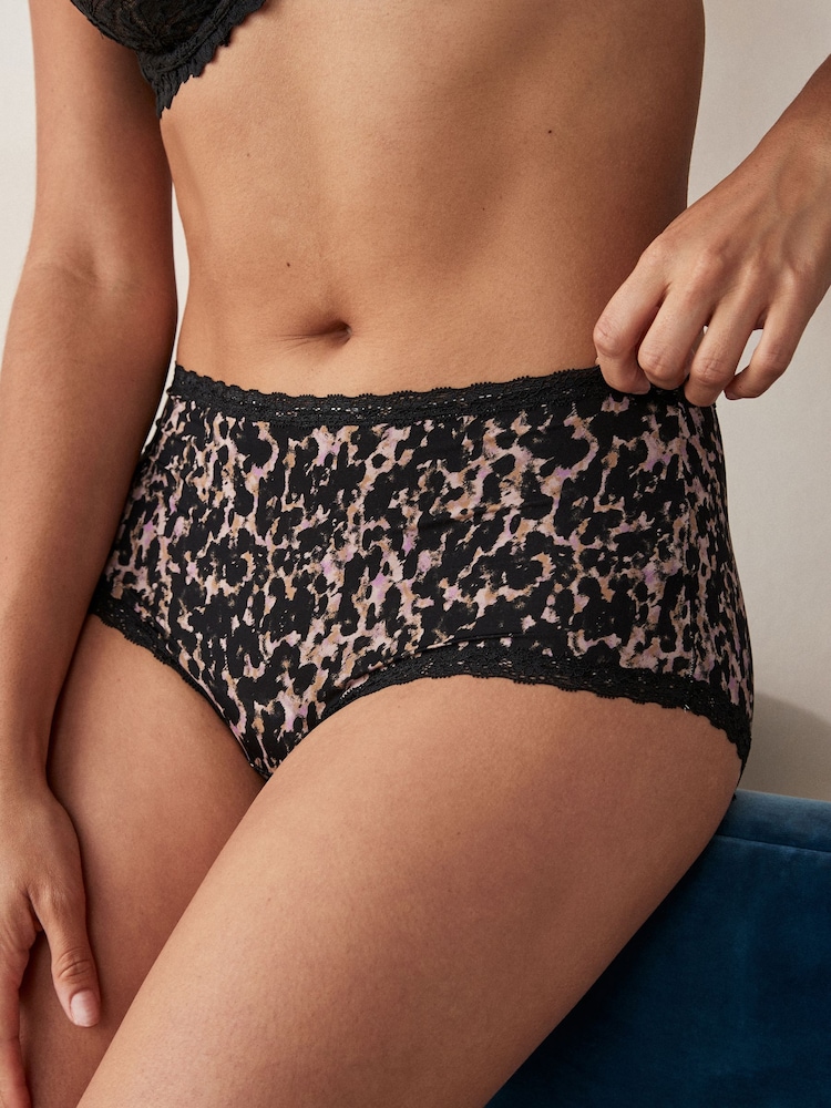 Animal Print/Purple/Blush Pink Midi Knickers 3 Pack - Image 2 of 9