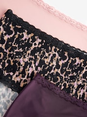 Animal Print/Purple/Blush Pink Midi Knickers 3 Pack - Image 9 of 9