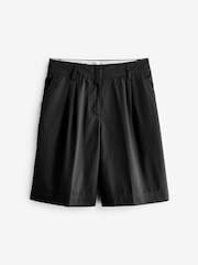 Black Bermuda Knee Length 100% Cotton Shorts - Image 4 of 5