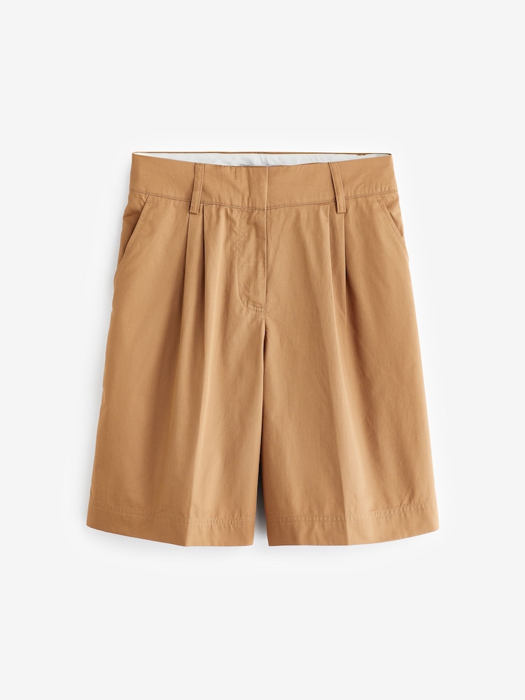 Cămilă - Bermude Lungime la genunchi 100% Pantaloni scurți din bumbac - Image 4 of 5