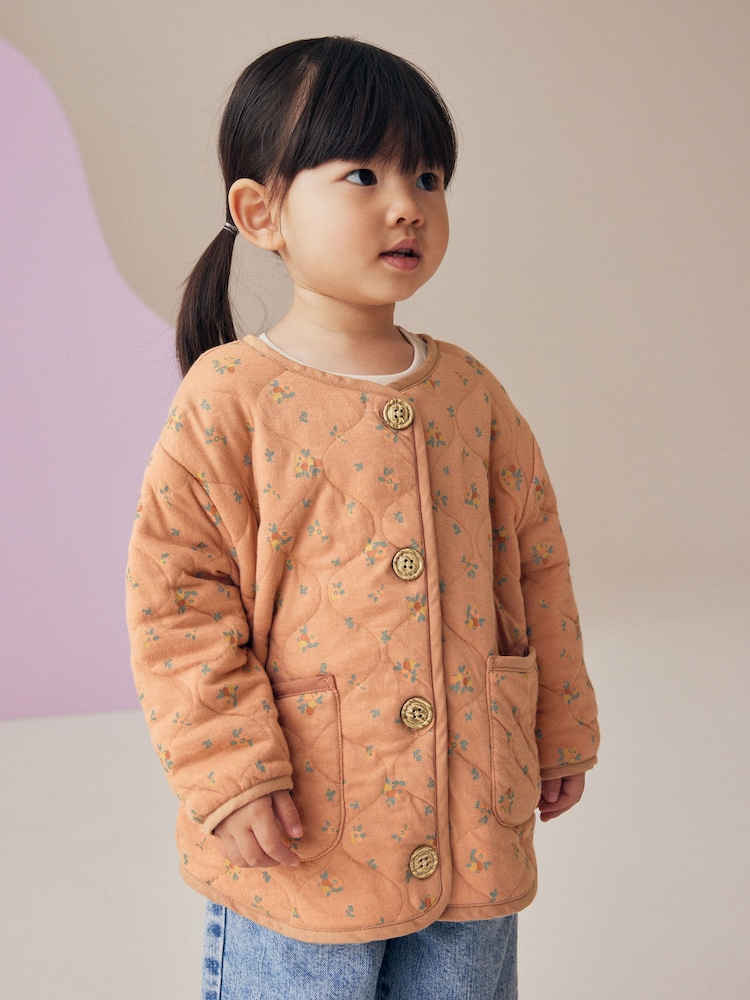 Brown Quilted Jacket (3mths-7yrs) - Image 1 of 6 Brown Quilted Jacket (3mths-7yrs) - Image 1 of 6