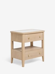 Light Natural Clementine Oak Veneer 2 Drawer Wide Bedside Table - Image 5 of 7