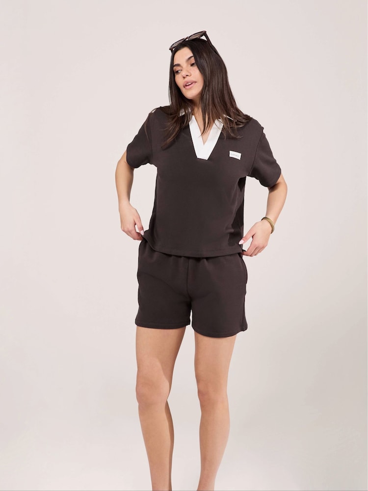 LOVALL Brown Collared Top Set - Image 1 of 4