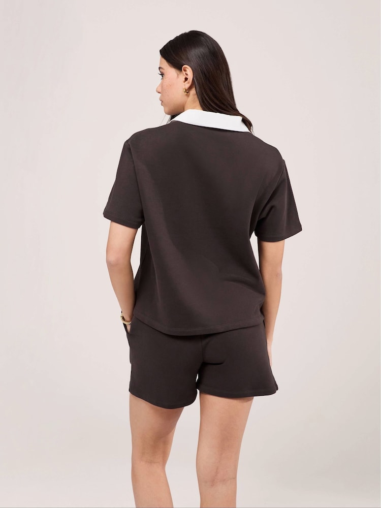 LOVALL Brown Collared Top Set - Image 2 of 4
