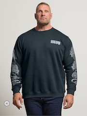 BadRhino Big & Tall Sweatshirt mit Drachen-Ärmelprint - Bild 1 von 6
