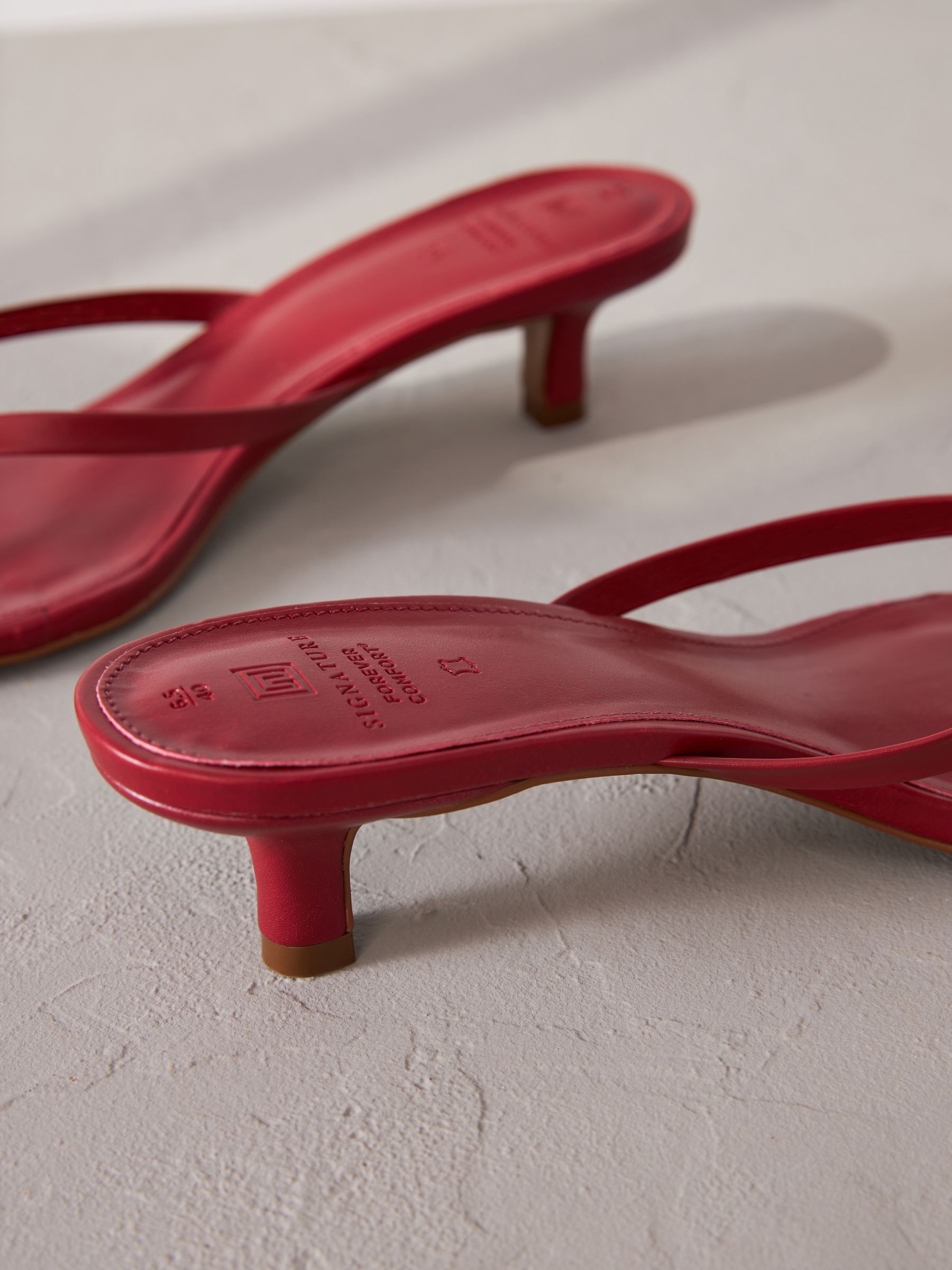 Red heeled mules cheap