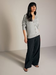 Grey Soft Touch Button Up Knitted Cardigan - Image 2 of 8