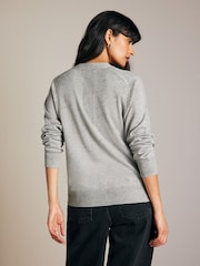 Grey Soft Touch Button Up Knitted Cardigan - Image 3 of 8