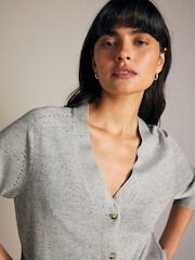 Grey Soft Touch Button Up Knitted Cardigan - Image 4 of 8