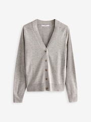 Grey Soft Touch Button Up Knitted Cardigan - Image 7 of 8