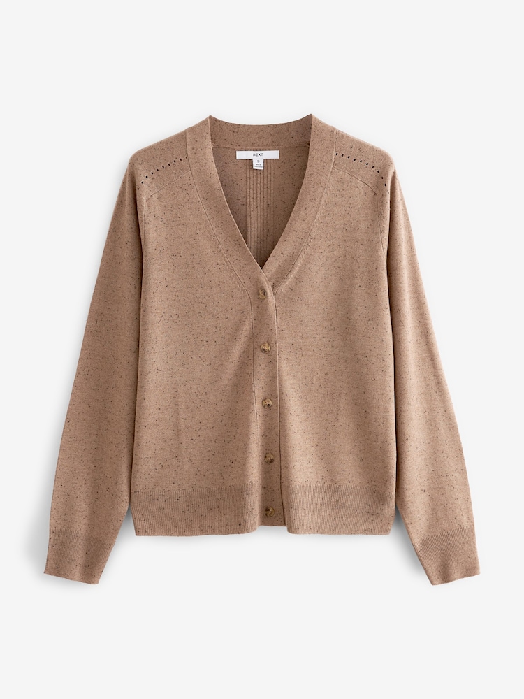 Camel Soft Touch Button Up Knitted Cardigan - Image 6 of 7