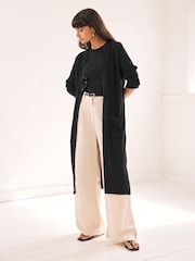 Black Longline Cardigan - Image 1 of 8