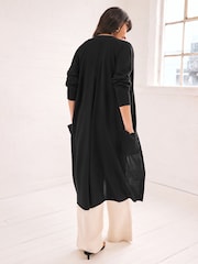 Black Longline Cardigan - Image 2 of 8