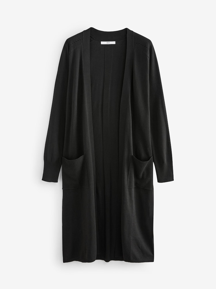 Black Longline Cardigan - Image 6 of 8
