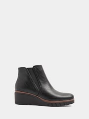 Yours Curve Black Extra Wide Fit Elasticated Panel Wedge Boots - Image 3 of 5