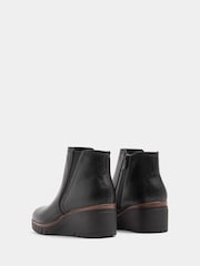 Yours Curve Black Extra Wide Fit Elasticated Panel Wedge Boots - Image 4 of 5