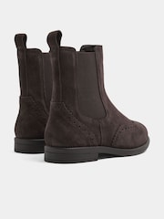 Evans Brown Wide Fit Suede Brogue Chelsea Boots - Image 3 of 4