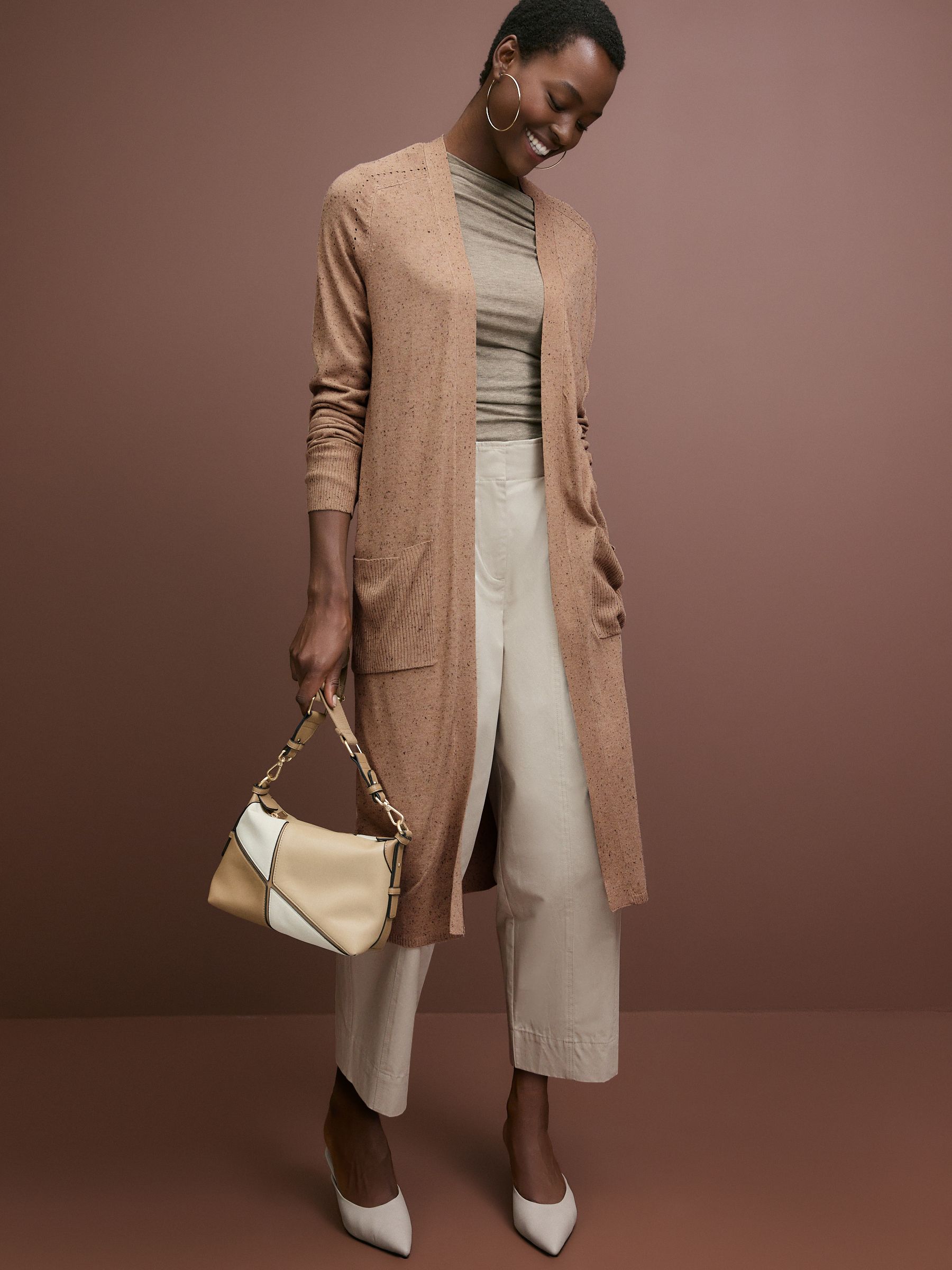 Buy Camel Brown Longline Cardigan from Next Australia
