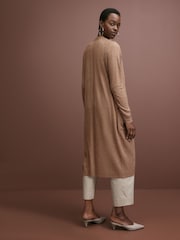 Camel Brown Longline Cardigan - Image 2 of 6