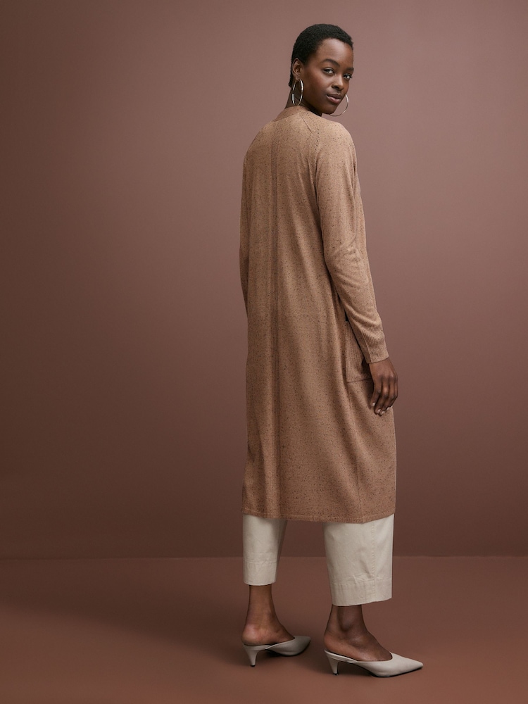 Camel Brown Longline Cardigan - Image 2 of 6