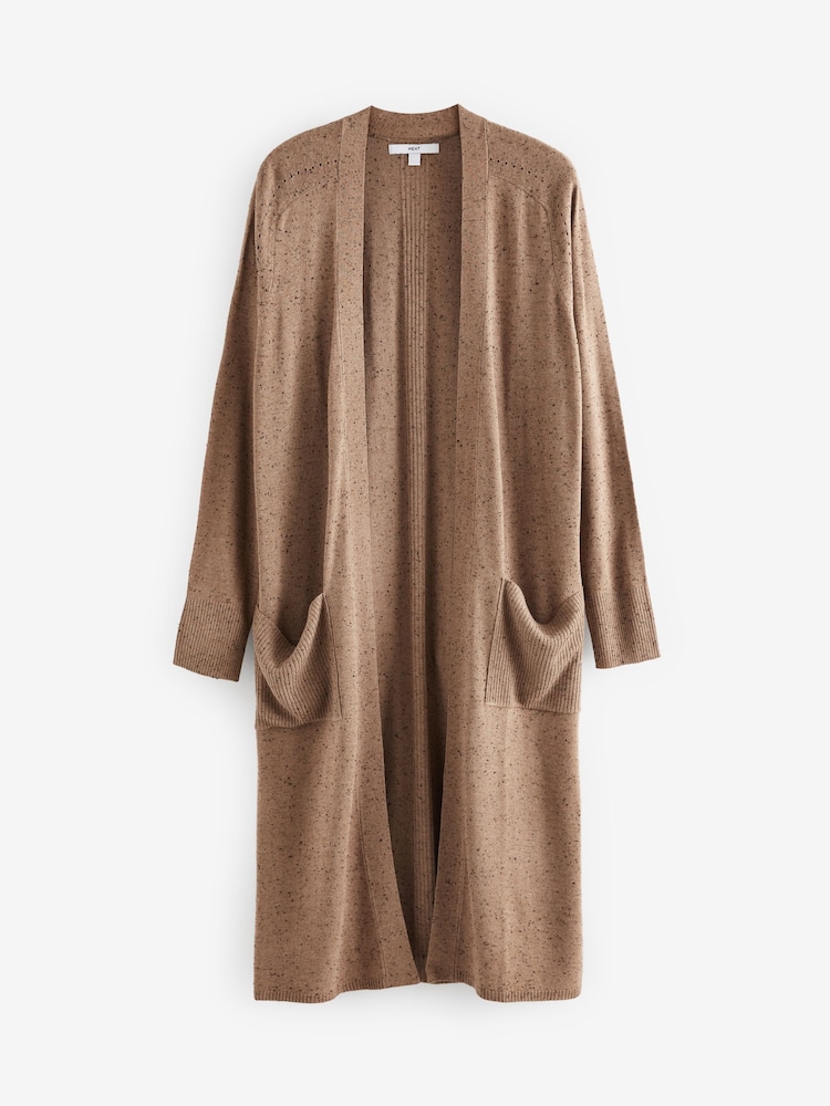 Camel Brown Longline Cardigan - Image 5 of 6