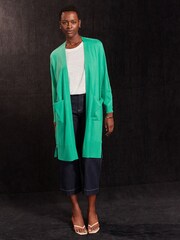 Leuchtend grün - Lange Strickjacke - Bild 2 von 4