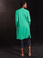 Leuchtend grün - Lange Strickjacke - Bild 3 von 4