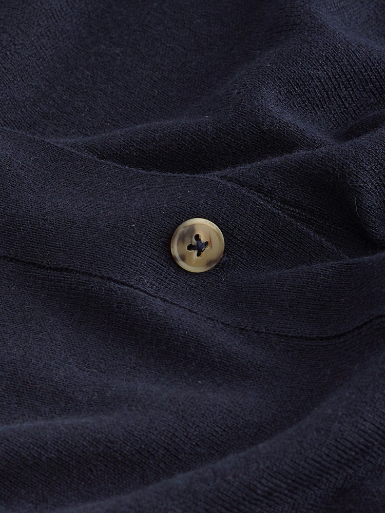 Navy Blue Soft Touch Button Up Knitted Cardigan - Image 6 of 6