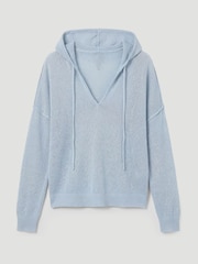 Hush Blue Cara Linen Blend V-Neck Hoodie - Image 5 of 5