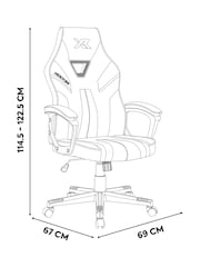 X Rocker Neon Blue Tempest Ergonomic PC Office Gaming Chair - Image 4 of 6
