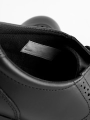 Black Matt Wide Fit (G) School Leather Lace-Up Brogues - Image 5 of 8