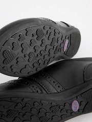 Black Matt Wide Fit (G) School Leather Lace-Up Brogues - Image 7 of 8