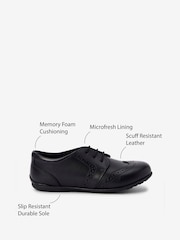 Black Matt Wide Fit (G) School Leather Lace-Up Brogues - Image 8 of 8