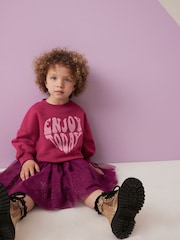 Purple Long Sleeve Sweater and Skirt Set (3mths-7yrs) - Image 4 of 8